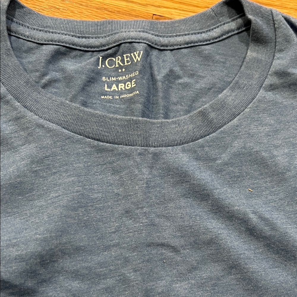 J. Crew Slate Blue Pocket Crew Tee - Picture 2 of 2